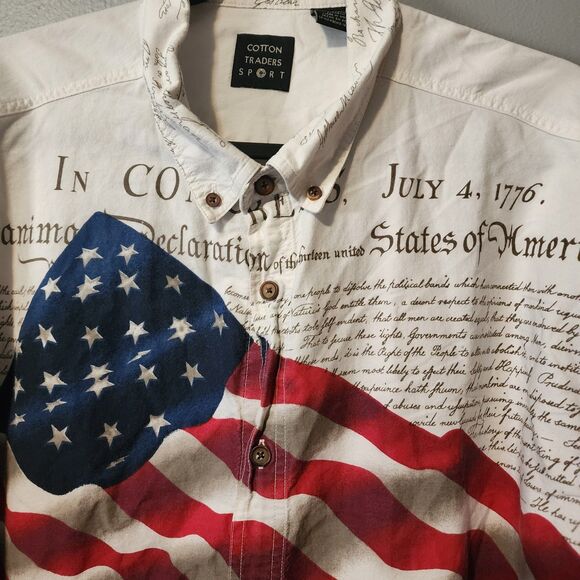 Cotton Traders Sport Polo Patriotic American Flag USA Mens Size XXL Signatures - Picture 4 of 10